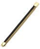 Men's Two-Tone Double Strand Chain Bracelet in Black & Gold-Tone Ion-Plated Stainless Steel