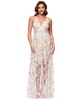 Women's Sequin Embellished V-Neck Sleeveless Gown