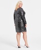 Trendy Plus Size Sequined Zebra-Stripe Dress, Created for Macy's