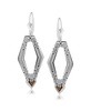 Sterling Silver and Geometric Shape Tiger's Eye Gemstone Lever Back Earrings