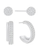 Crystal Ball Stud and Hoop Duo Earring Set