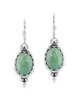 Sterling Silver Green Turquoise Crown Detail Lever Back Earrings