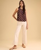 Women's Printed Crewneck Sleeveless Top