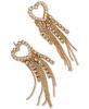 by Nadri 18k Gold-Plated Cubic Zirconia Heart & Chain Fringe Drop Earrings