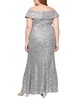 Plus Size Sequin Off-The-Shoulder Gown