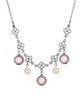 Silver-Tone Crystal Faux Cultivated Pearl Bib Necklace