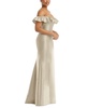 Women's Off-the-Shoulder Ruffle Neck Satin Trumpet Gown