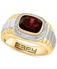 EFFY® Men's Rhodolite (3-1/5 ct. t.w.) & Diamond (1/8 ct. t.w.) Ring in Sterling Silver & 14k Gold-Plate