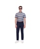 Men's Sport Multi Stripe Tech Jersey Sports Fit Polo Shirt