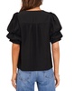 Women's V-neck Tiered Bubble Short-Sleeve Top
