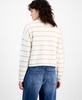Women's Striped Button Front Cardigan