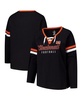 Women's Black Cincinnati Bengals Plus Size Won Done Lace-Up V-Neck Long Sleeve T-Shirt