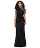 Women's Lace-Trim Ruched Jersey Gown