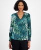 Women's Long-Sleeve V-Neck Blouse, Created for Macy's