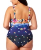 Plus Size Floral-Print Draped-Front Underwire One-Piece Swimsuit
