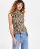 Women's Mock-Neck Sleeveless Jersey Top, Regular & Petites, Exclusively at Macy's 