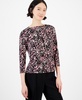 Women's Abstract-Print Knit Boat-Neck Top