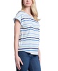 Women's Striped Crewneck Cuffed-Sleeve Top