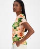 Women's Short-Sleeve Watercolor Mesh Top, Exclusively at Macy's 