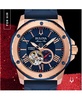 Men's Automatic Marine Star Blue Silicone Strap Watch 45mm