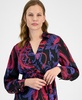 Women's Printed Faux-Wrap Dress