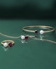 Cultured Freshwater Pearl (7mm) & Rhodolite (5/8 ct. t.w.) Wire Cuff Bangle Bracelet in Gold Vermeil, Exclusively at Macy's