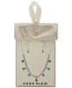 Silver-Tone Crystal Cup Chain Frontal Necklace &  Earrings Set
