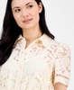 Women's Floral-Lace Tie-Waist Shirtdress