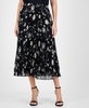 Chiffon Pull-On Pleated Skirt