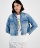 Women's Mock-Neck Cropped Denim Jacket, Exclusively at Macy's