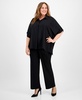 Plus Size Dolman-Sleeve Vented-Hem Blouse