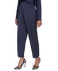 Women's Twill-Satin Ribbed-Waist Ankle Pants
