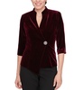 Petite Velvet Asymmetrical High-Collar Top