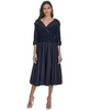 Women's Mixed-Media Fit & Flare Midi Dress
