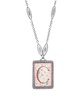 Initial A-Z Floral Rectangle Necklace