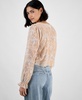 Women's Pleated Lace-Trim Floral-Print Blouse, Regular & Petites, Exclusively at Macy's
