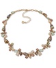 Gold-Tone Mixed Stone Bee Motif Collar Necklace, 16" + 3" extender 