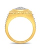 Men's Diamond Two-Tone Circle Cluster Style Ring (1/10 ct. t.w.) in 18k Gold-Plate  Sterling Silver (Also in Sterling Silver)