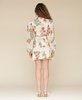 Women's Floral-Print Lace-Trim Chiffon Dress