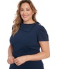 Plus Size Foldover-Neck Fit & Flare Dress