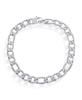 Stainless Steel 8mm Textured Figaro Chain Bracelet