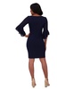 Petite Boat-Neck Side-Pleat Sheath Dress