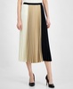 Petite Pull-On Colorblocked Pleated Skirt