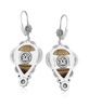 Sterling Silver Picture Jasper Pear-Cut Concha Earrings