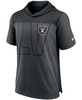Men's Heathered Charcoal, Black Las Vegas Raiders Performance Hoodie T-shirt