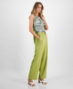 Women's High Rise Belted Wide Leg Pants, Exclusively at Macy's