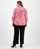 AK Plus Size Printed Roll-Tab-Sleeve Tunic & Pull-On Wide-Leg Pants