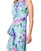 Women's Back-Tie Halter Ruffled Gown