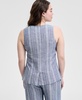 Women's Striped Sleeveless Double-Button Vest, Regular & Petites, Exclusively at Macy's