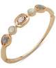 Gold-Tone Multi-Stone Hinge Bangle Bracelet